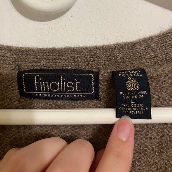 vintage | Finalist Brown Wool Button Up Cardigan - Picture 11 of 11